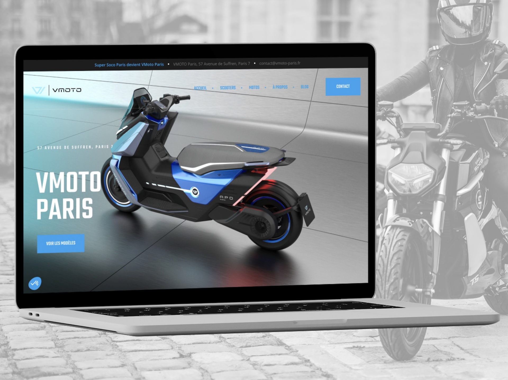 Site vitrine pour concession de moto électrique
