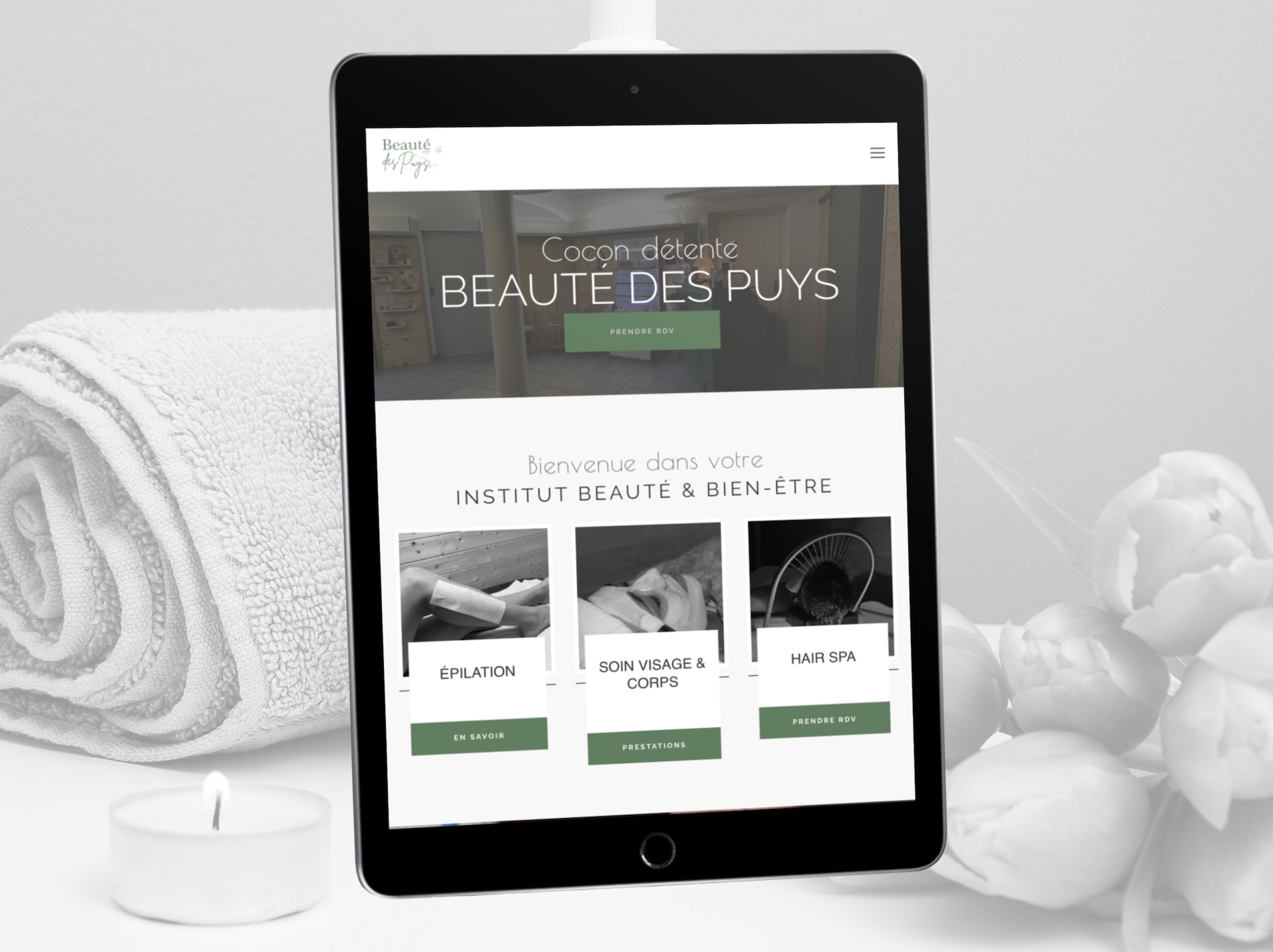Site vitrine pour un institut de beauté