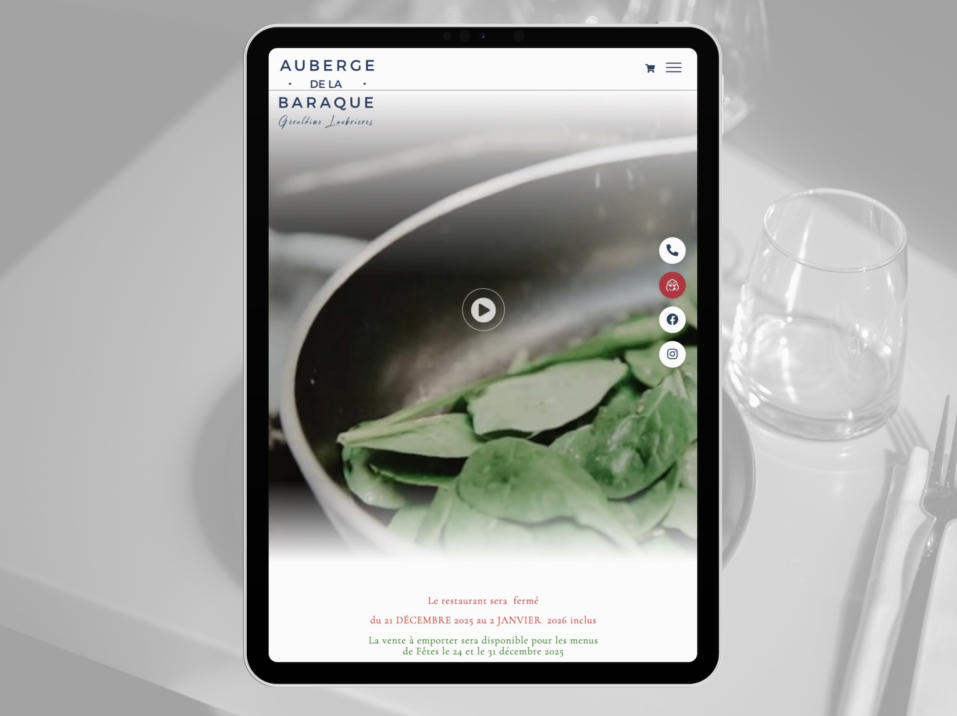 Site marchand pour un restaurant étoilé