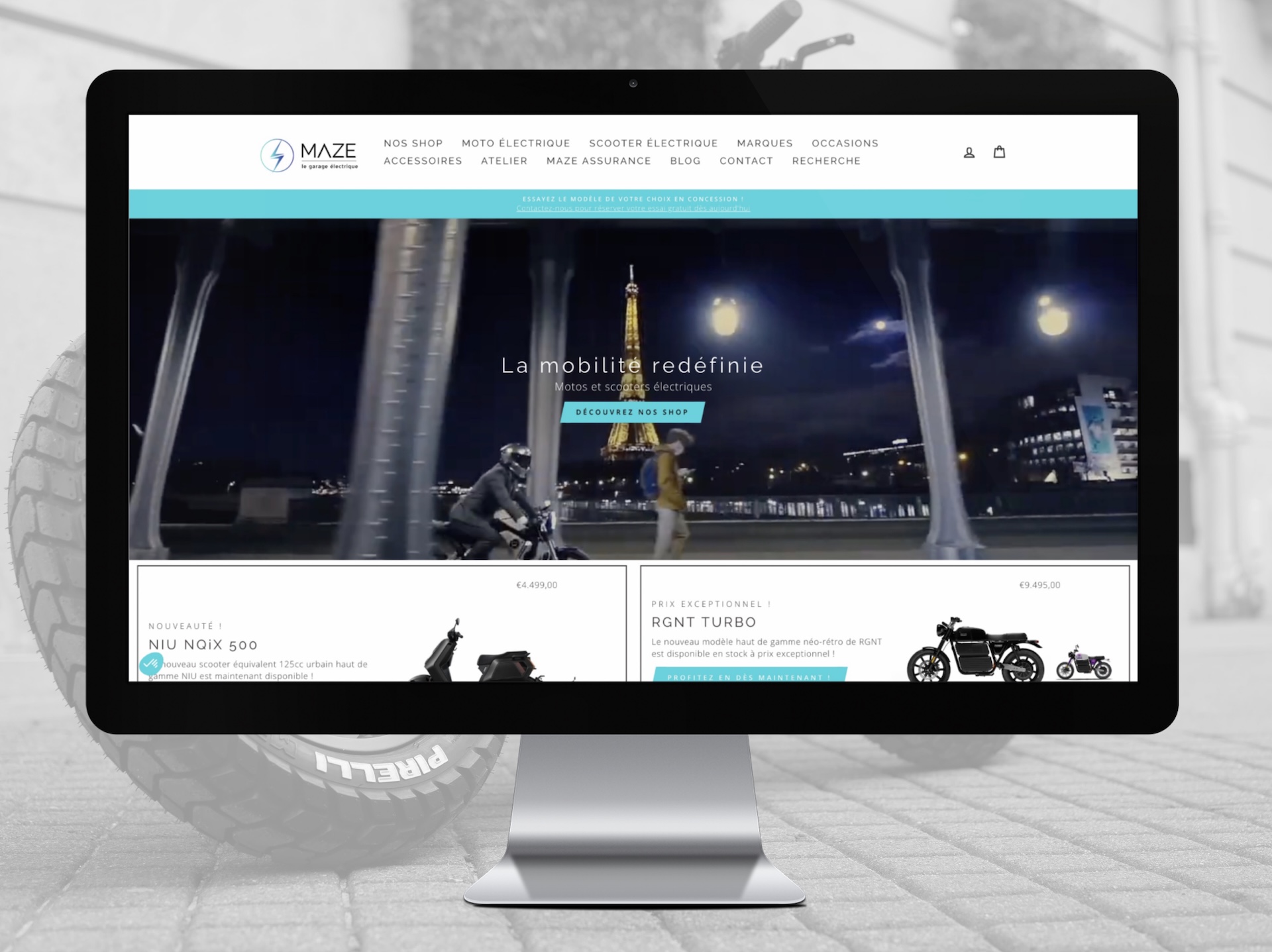 Site marchand de concession de motos électriques